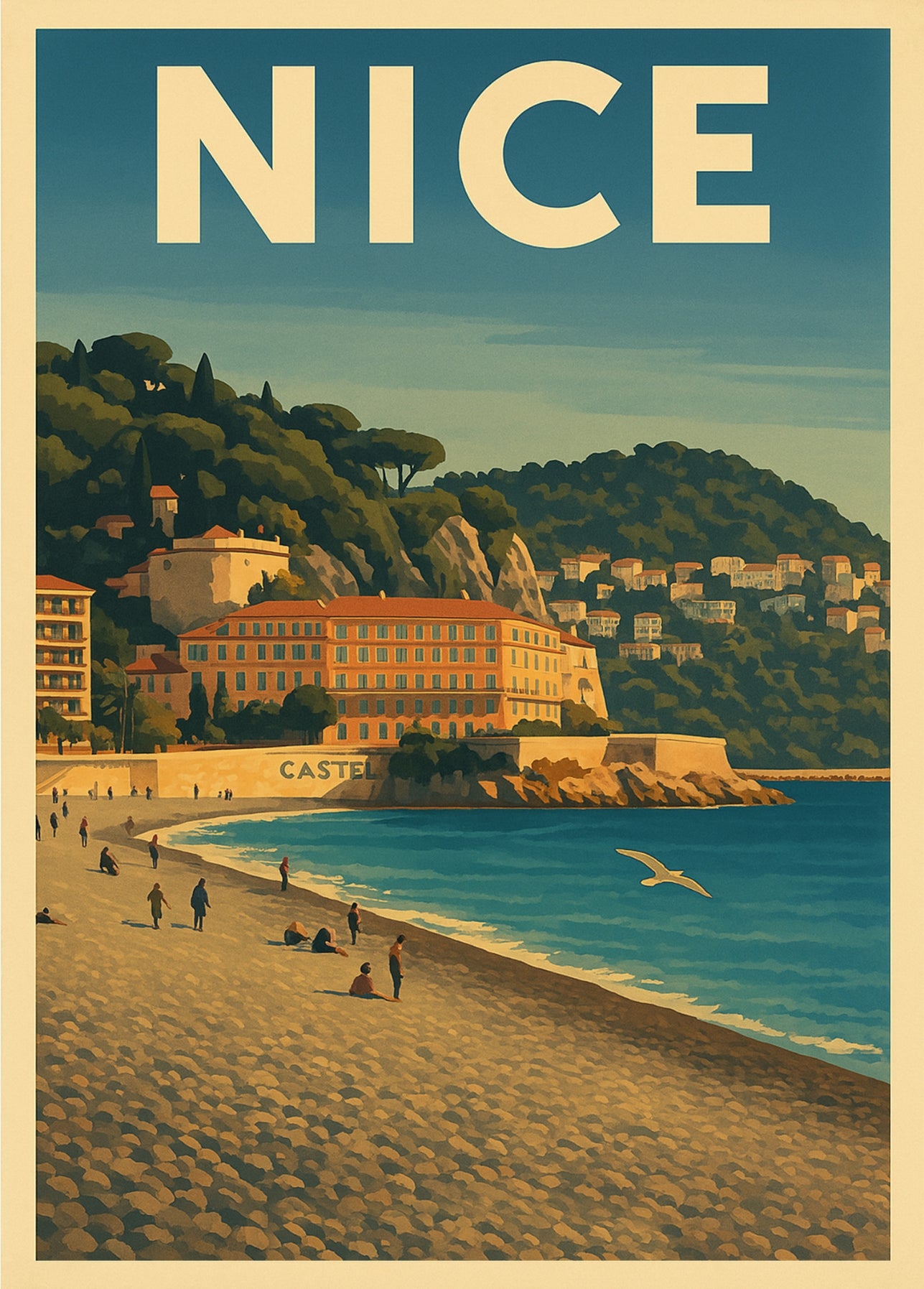 Affiche vintage Nice Promenade des Anglais