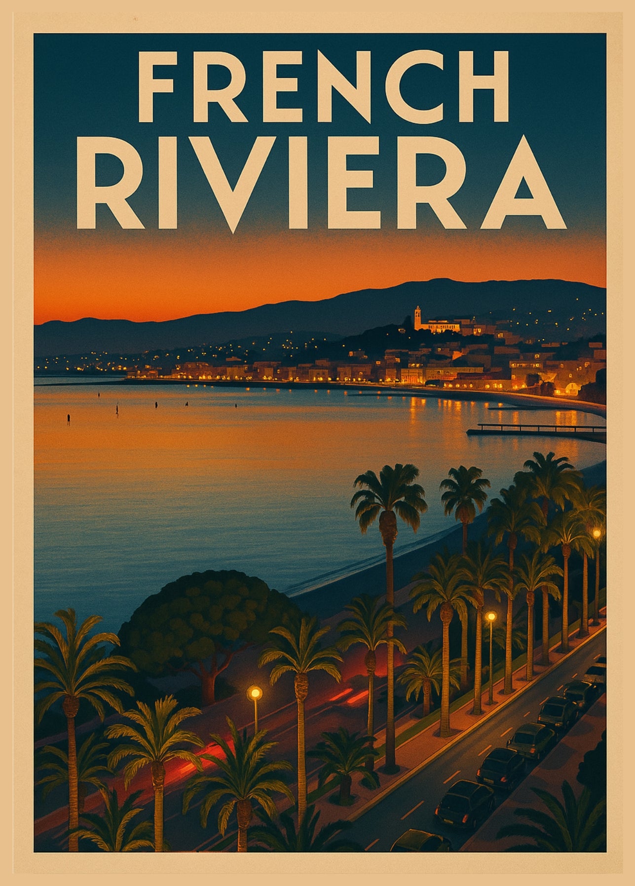 French Riviera - croisette by night